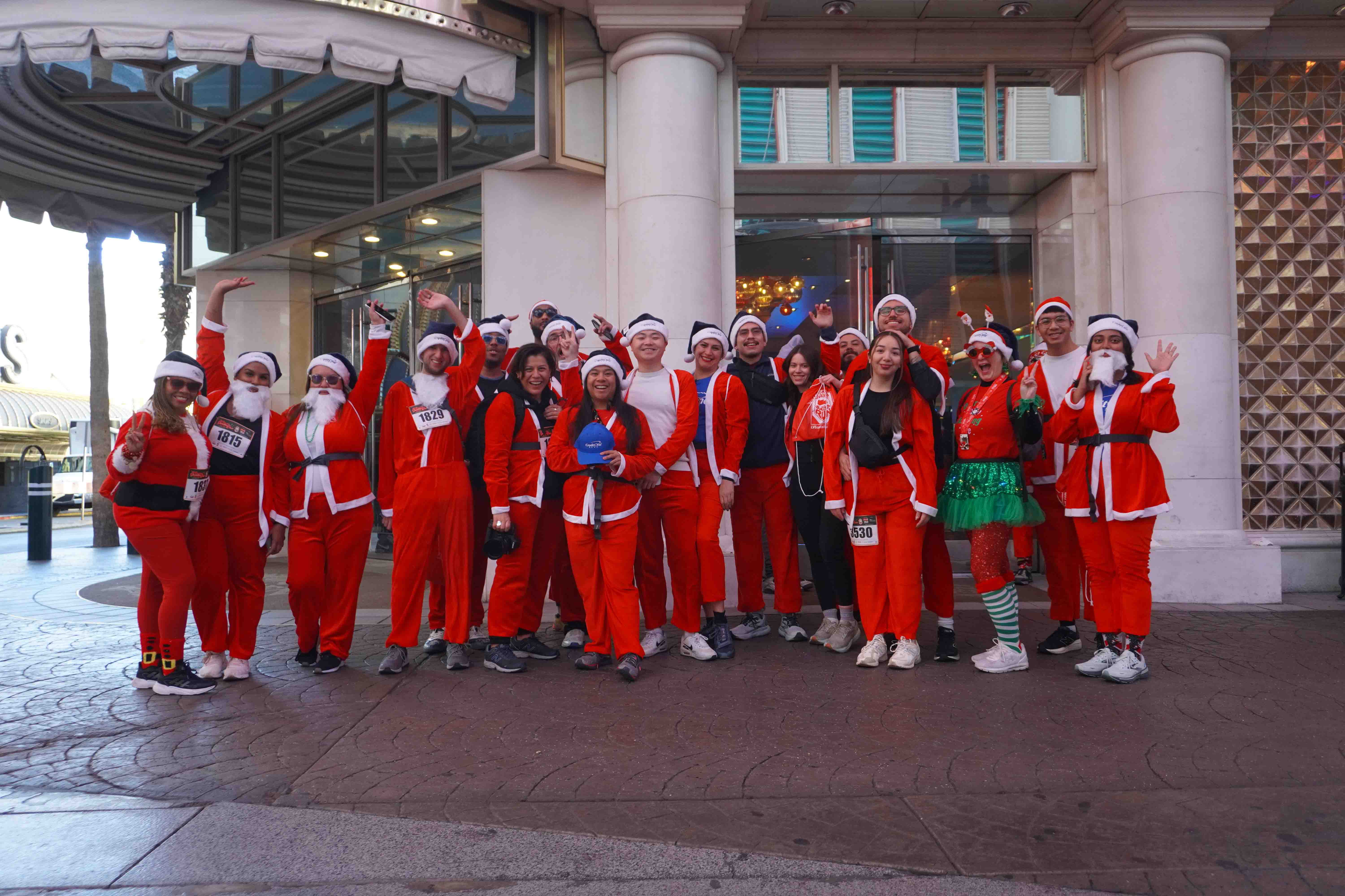 Credit One Bank employees participating in the 20th Annual Great Santa Run in Downtown Las Vegas.
