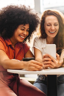 Group viewing job description on phone