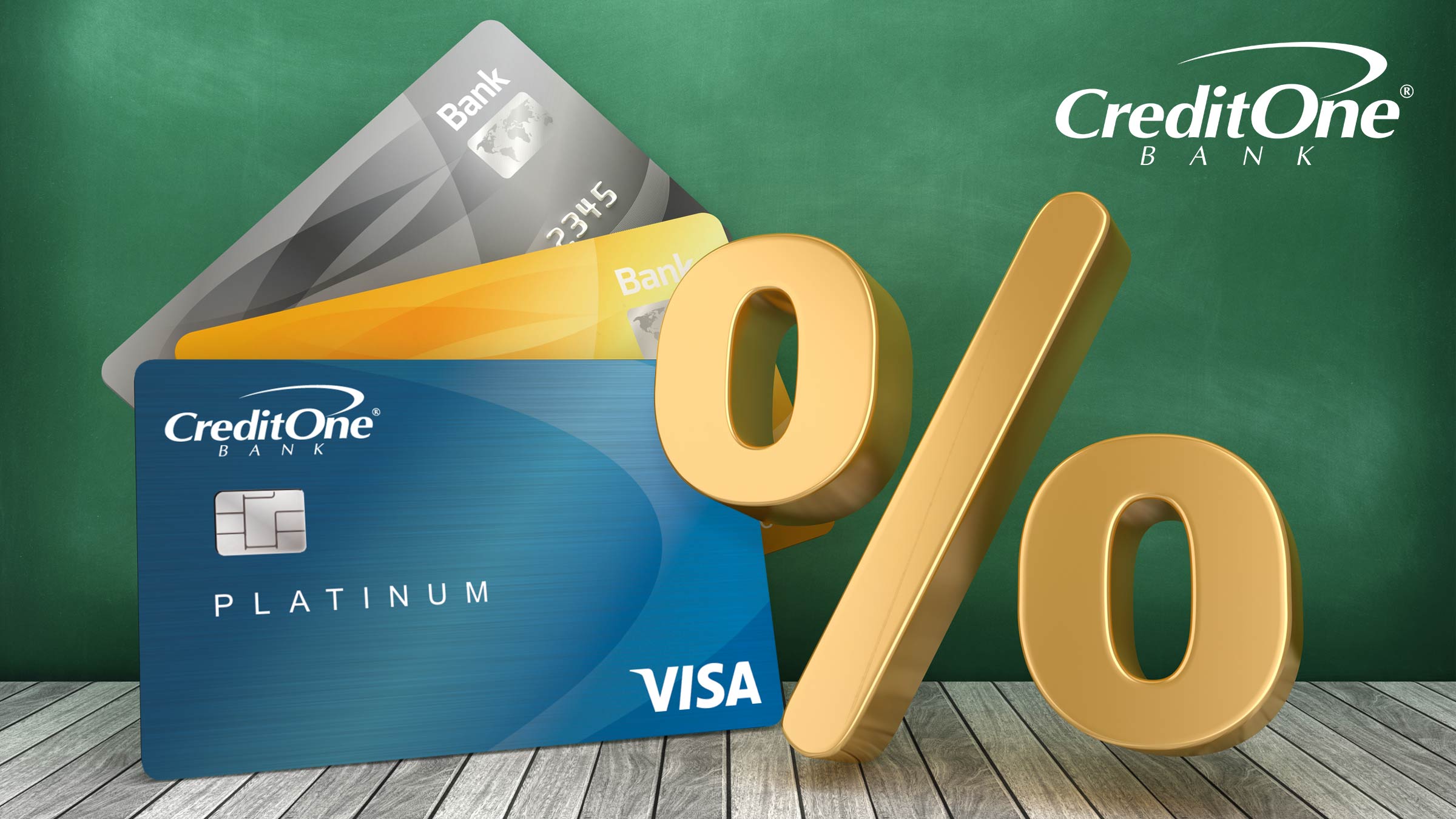 A selection of credit cards with a large percentage sign represents how credit card interest rates work.